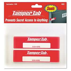  TamperTab : Tamper Proof Security Seals, Red, 100 per Pack 