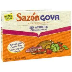 Goya Sazon Without Annatto 3.52 oz:  Grocery & Gourmet Food