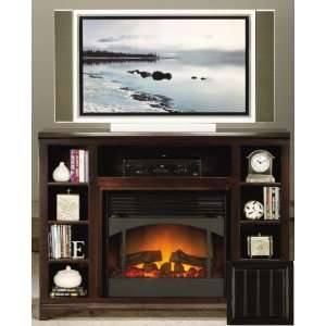   Industries Savannah Tall Entertainment Console with Fireplace  Black