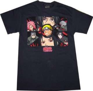  Naruto Shippuden: Character Panels Navy T Shirt: Clothing