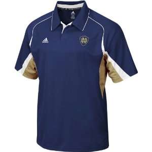  Notre Dame Adidas Sideline Polo Shirt (Navy)   Large 