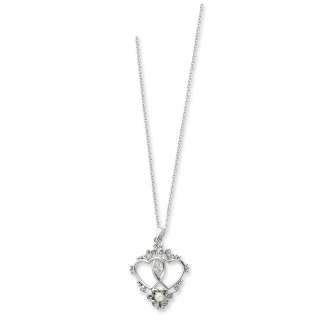 Silver Two Hearts, One Love 18in Heart Necklace  