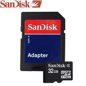    Micro SDHC Memory Card w/SD Adapter 32GB (SanDisk): Electronics