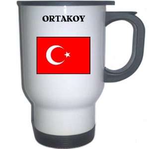 Turkey   ORTAKOY White Stainless Steel Mug