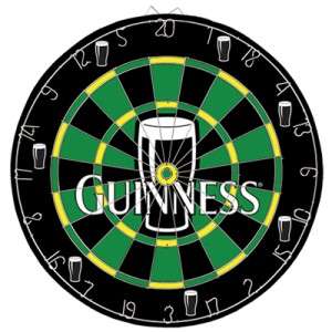 Official Guinness Dart Board in Blister Pack with 2 sets of darts New 