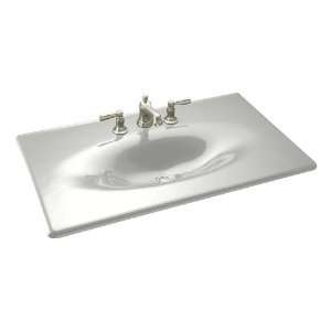   37 Inch Cast Iron One Piece Surface and Integrated Lavatory, Sea Salt