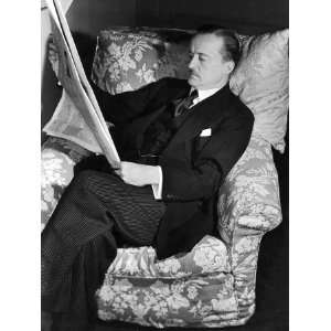 British Diplomat Lord Alfred Duff Cooper Reading a Newspaper 