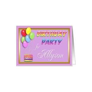  Allyson Birthday Party Invitation Card: Toys & Games
