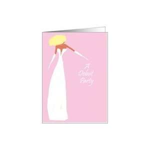  pink and white debut party invitation Card: Health 