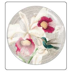 Decorative Glass Plate White Orchid 
