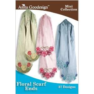  Anita Goodesign Embroidery Designs CD FLORAL SCARF ENDS 