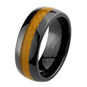   Comfort Fit Orange Inlay Wedding Band Ring (Size 5 to 15)   Size 7