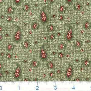 : 45 Wide Charleston II Paisleys & Florals Green Fabric By The Yard 