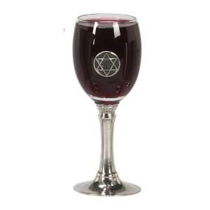  Clear Glass and Pewter Jewish Kiddush Cup Kitchen 