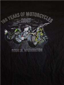 100 Years Of Motorcycles 2007 Rosalia, Wash. T Shirt  