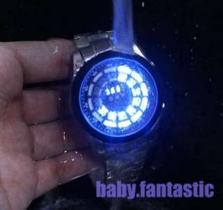Waterproof Fashion Blue Binary LED Watch Mens NEW Shinshoku Nice Xmas 