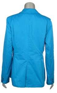   Blue Turquoise 2 Button Decorative Stitch Blazer Jacket 16W  