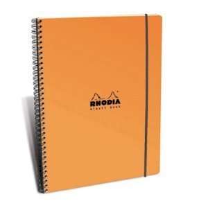 Rhodia Wirebound Elasti Book Ruled with Margin Pages. Orange Cover. 3 