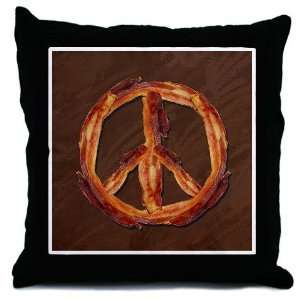  Peace Of Bacon Humor Throw Pillow by 