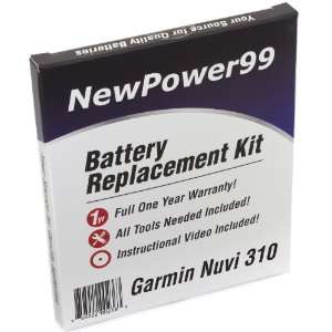  Battery Replacement Kit for Garmin Nuvi 310 with 