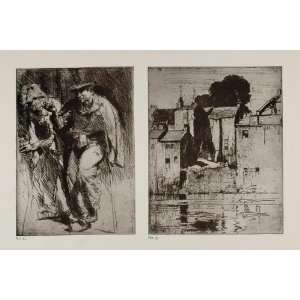  1912 Print Barnard Castle England Beggar Frank Brangwyn 