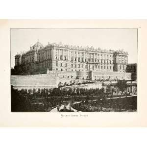  1901 Print Madrid Royal Palace Spain Historic Building 