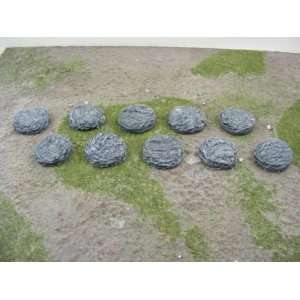  Miniature Terrain: 25mm Round Rock bases: Toys & Games