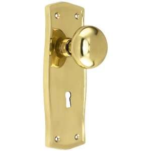  Prairie Design Mortise Lock Set With Round Brass Knobs in 
