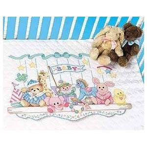    Toy Shelf Quilt   Stamped Cross Stitch Kit: Arts, Crafts & Sewing