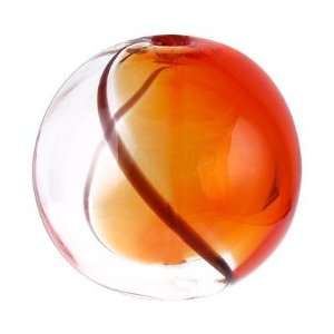  20mm Red Orange Round Blown Glass Beads Arts, Crafts 