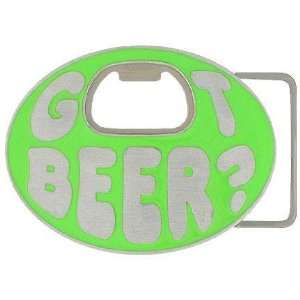  Got Beer? Belt Buckle Neon Green