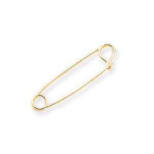  14k Yellow Gold Medium Safety Pin Charm Holder: Jewelry