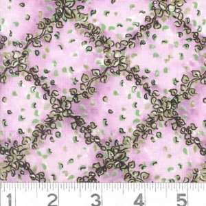  45 Wide Pressed Flowers Floral Diamond Lavender Fabric 