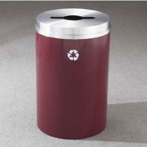   Recycling Logo, Burgundy Finish, Satin Brass Top, Shown with Satin