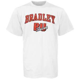  Bradley Braves White Bare Essentials T shirt Sports 