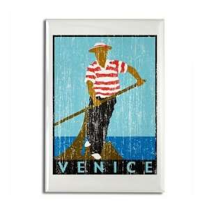 Venice Boatman Italy Rectangle Magnet by   
