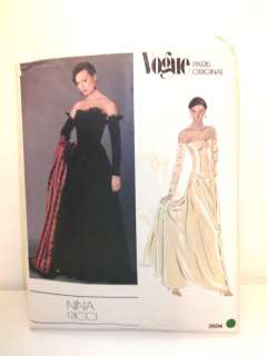 Vogue Paris Original pattern Nina Ricca 2604 eve. gown  