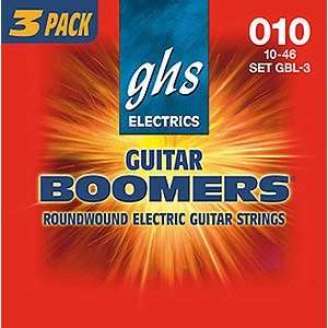  GHS Light Boomers 3 Pack   Light Electric Guitar Strings 
