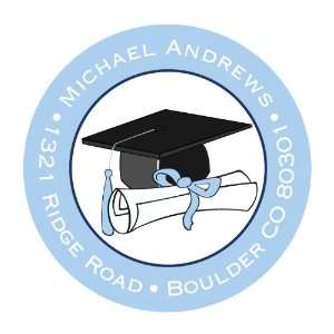    Light Blue Cap And Diploma Round Envelope Seals: Home & Kitchen