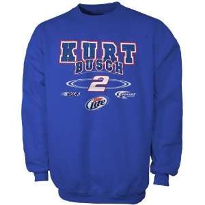  #2 Kurt Busch Royal Blue Driver Sweatshirt: Sports 
