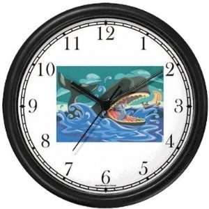 Jonah and the Whale   Biblical or Bible Religious Themes Wall Clock by 