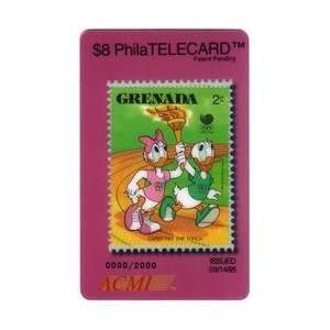  Collectible Phone Card $8. Grenada DISNEY Postage Stamp Donald 