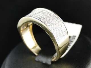 10K MENS/LADIES YELLOW GOLD 8 MM WEDDING BAND REAL DIAMOND RING 1/2 CT 