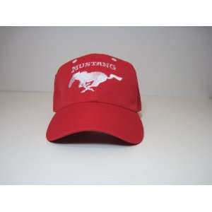  Ford Mustang Baseball Hat Cap Red Adj. Velcro Back New 
