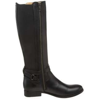 FRYE Melissa Button Tall stretch Goring Zip Black Leather Riding Boots 