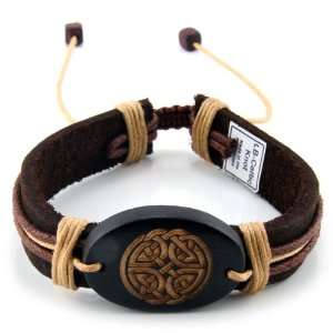  Trendy Celeb Genuine Leather Bracelet   Celtic Knot 