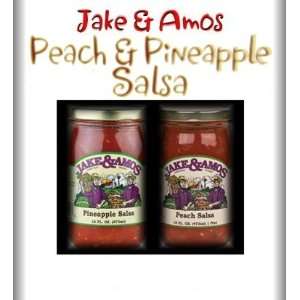 Jake & Amos Peach Salsa & Pineapple Salsa / 2   16 Oz. Jars