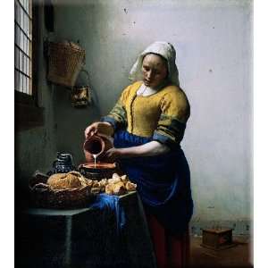   Maid 27x30 Streched Canvas Art by Vermeer, Johannes