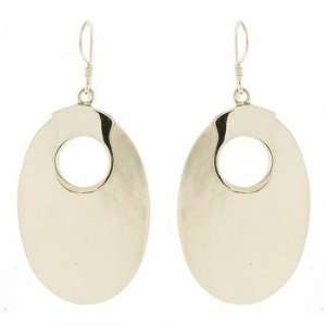  Sterling Silver Oval Mother of Pearl Earrings Jewelry