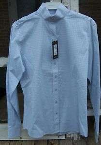 NEW MIKU DESIGNS Blue White Plaid L/S Horse Show Shirt  